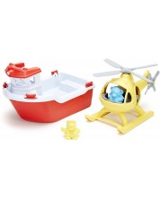 Dječja igračka Green Toys – Spasilački čamac i helikopter -1