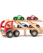 Dječja igračka Woody - Autotransporter s trkaćim automobilima