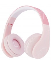 Dječje slušalice s mikrofonom PowerLocus - P1, bežične, ružičaste