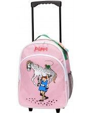Dječji ruksak na kotačima Pippi - Pipi i omiljeni konj, ružičasti