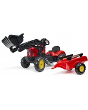 Dječji traktor s kantom, prikolicom i pedalama Falk - Crveni -1
