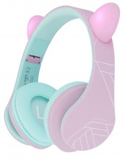 Dječje slušalice PowerLocus - P2,  Ears, bežične, ružičasto/zelene