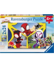 Dječja slagalica Ravensburger od 2 x 24 dijela - Spidey i njegovi nevjerojatni prijatelji