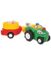 Dječja igračka Wow Toys Farm - Traktor s prikolicom za životinje -1