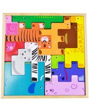 Dječja slagalica Acool Toy - Tetris sa životinjama, 13 dijelova