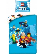 Dječji spavaći set Halantex - Lego City, plavi -1