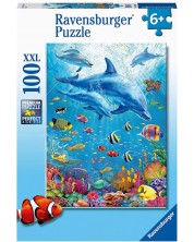 Dječja slagalica Ravensburger od 100 XXL dijelova - Skupina dupina -1