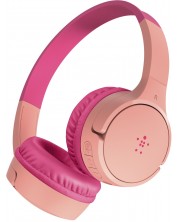 Dječje slušalice s mikrofonom Belkin - SoundForm Mini, bežične, ružičaste