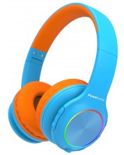 Dječje slušalice PowerLocus - PLED, bežične, plavo/narančaste -1
