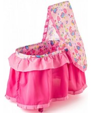 Dječja igračka Woody - Krevet za lutke s baldahinom, ružičasti -1