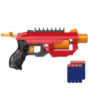 Dječja igračka Raya Toys Soft Bullet - Jurišna puška sa 8 mekih patrona, crvena