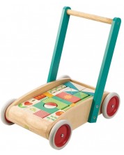 Dječja drvena hodalica Tender Leaf Toys - S blokovima u boji -1