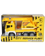 Dječja igračka Moni Toys - Kamion s dizalicom i kukom, žuti, 1:12 -1
