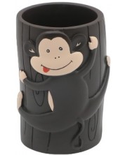 Dječji držač četkica za zube Inter Ceramic - Monkey, 6.3 x 10.5 cm