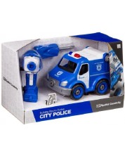 Dječji set Raya Toys - Policijski kombi City Police, sklopivi -1