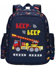 Dječji ruksak S. Cool - Beep Beep, s 1 pretincem, plavi