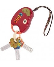 Dječja igračka Battat - Ključevi sa zvukom i svjetlom, crveni -1