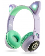 Dječje slušalice PowerLocus - Buddy Ears, bežične, ljubičaste -1