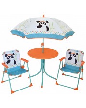 Dječji vrtni set Fun House - Stol sa stolicama i suncobranom, Panda -1