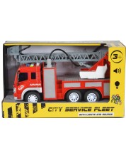 Dječja igračka Moni Toys - Vatrogasno vozilo sa dizalicom i pumpom, 1:16