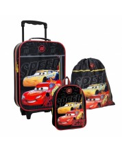 Dječji set Automobili 3 u 1 - kofer, mali ruksak i torba