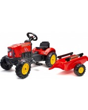Dječji traktor s prikolicom i pedalama Falk – Crveni -1