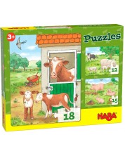 Dječja slagalica Haba - Životinje na farmi, 3 komada