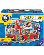 Dječja slagalica Orchard Toys – Veliki crveni autobus, 15 dijelova