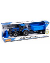Dječja igračka Polesie Progress - Inercijski traktor s prikolicom i grabljem -1