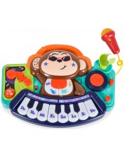 Dječja igračka Hola Toys - Mini klavir s mikrofonom, DJ Monkey