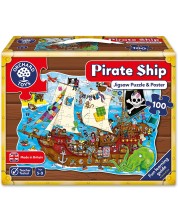 Dječja slagalica Orchard Toys – Piratski brod, 100 dijelova -1