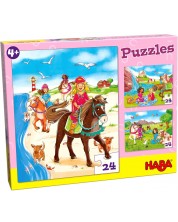 Dječja slagalica 3 u 1 Haba – Princeze s konjima