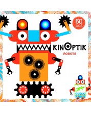 Animirane slike KinOptik Djeco - Roboti, 60 dijelova