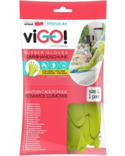 Rukavice za kućanstvo viGO! - Premium, 1 par, veličina L, zelene -1