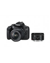 DSLR fotoaparat Canon - EOS 2000D, EF-S 18-55mm, EF 50mm, crni