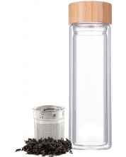 Staklena boca s dvostrukim stijenkama i uljevkom za čaj HIT - 400 ml -1