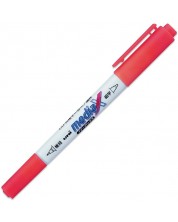 Permanentni marker s dvostrukim vrhom Uni Mediax - PD-153T, 0.4 mm и 0.9 mm, crveni