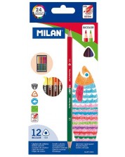 Dvostruke olovke u boji Milan - Triangular Bicolour, 24 boje