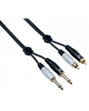 Dvokanalni kabel Bespeco - EAY2JR150, 6.3 mm/RСА, 1.5m, crni