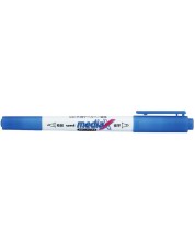Permanentni marker s dvostrukim vrhom Uni Mediax - PD-153T, 0.4 mm и 0.9 mm, plavi