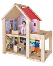 Drvena kuća za lutke Eichhorn – S lutkama
