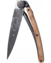 Džepni nož Deejo Juniper Wood - Trout, 37 g, crni