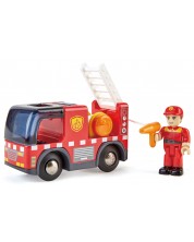 Drvena igračka Hape - Vatrogasni auto sa sirenama