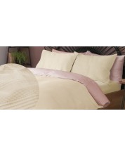 Set posteljine Aglika - 4 Seasons, dvostrani, ružičasto i waffle ecru