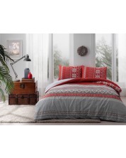 Set posteljina za jednostruki krevet TAC - Merry Red, 100% pamuk -1