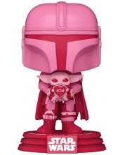 Figurica Funko POP! Valentines: Star Wars - The Mandalorian with Grogu (Special Edition) #498