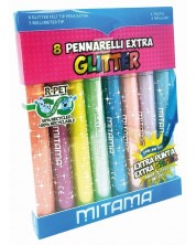 Flomasteri Mitama - Jumbo Extra Glitter, 8 boja