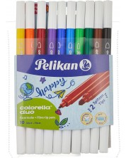 Flomasteri Pelikan Colorella Duo - 10 boja, 2 debljine pisanja