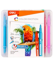 Flomasteri Deli Color Emotion - EC151-24, 24 boje, dvostrane