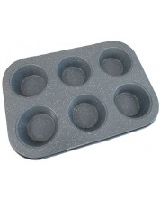 Kalup za pečenje 6 muffina  Morello - Gray, 26.5 х 18.5 cm, sivi
